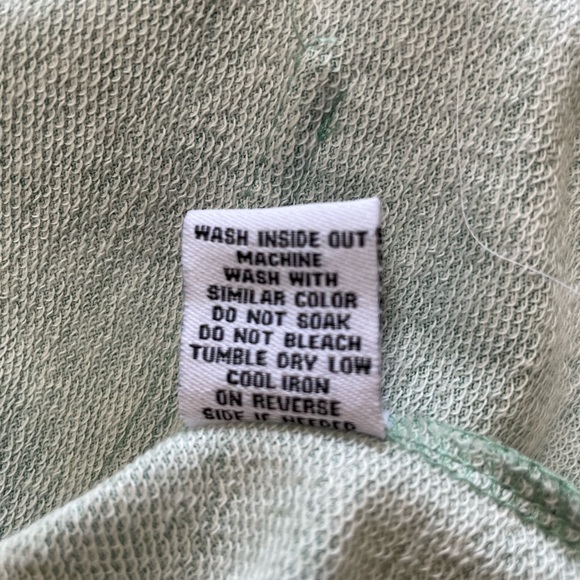 Good Fortune brand green jacket. Navy stripe details. Snap front. Size Small - Picture 6 of 8